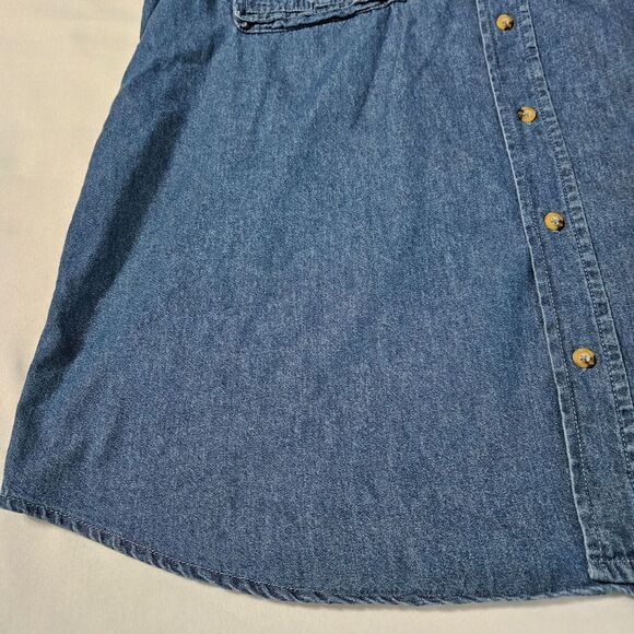 Boulder Creek Womens Sleeveless Shirt Button Up Size 2XL Blue Jean 100% Cotton - Picture 11 of 12